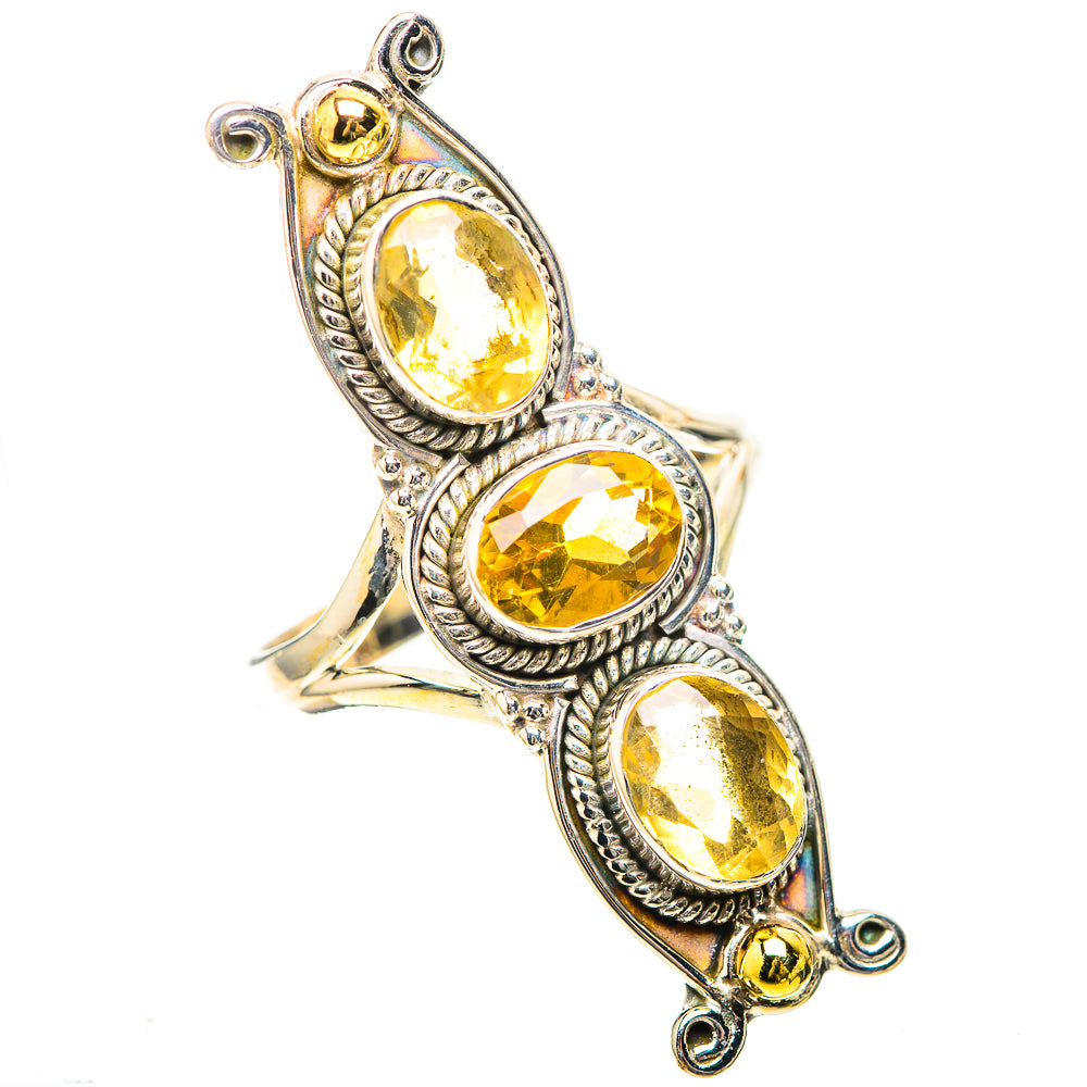 Large Faceted Citrine Ring Size 9.75 (925 Sterling Silver) RING139311