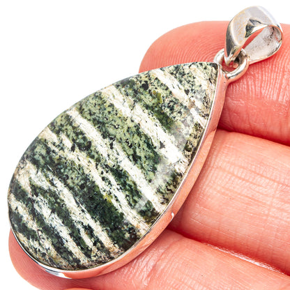 Swiss Green Opal Pendant 1 3/4" (925 Sterling Silver) P43320