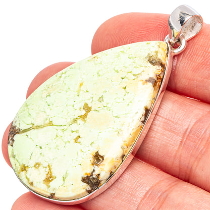 Lemon Chrysoprase Pendant 2" (925 Sterling Silver) P43348