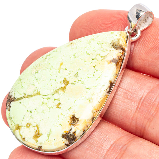 Lemon Chrysoprase Pendant 2" (925 Sterling Silver) P43348
