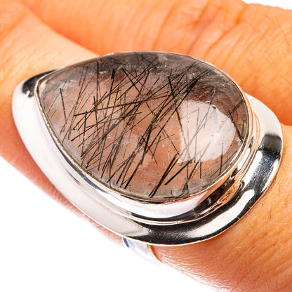 Large Tourmalinated Quartz Ring Size 7 (925 Sterling Silver) R142883