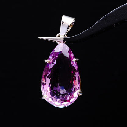 20.24ct Faceted Brazilian Amethyst Pendant 1 5/8" (.925 Sterling Silver)