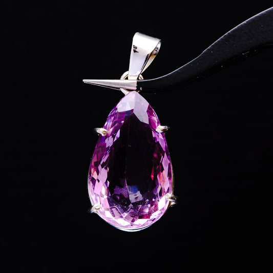 20.24ct Faceted Brazilian Amethyst Pendant 1 5/8" (.925 Sterling Silver)