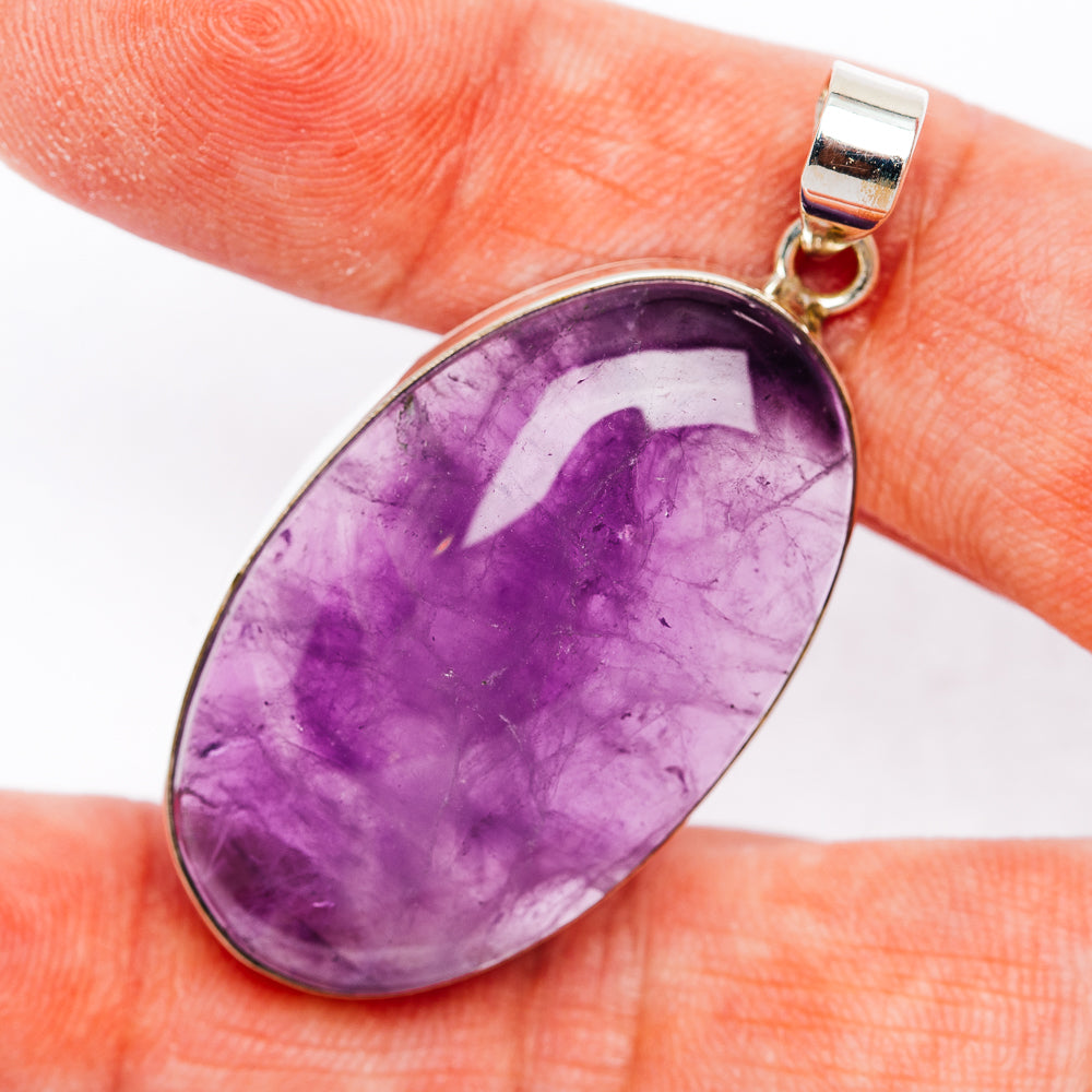 Premium African Amethyst Pendant 2" (.925 Sterling Silver)