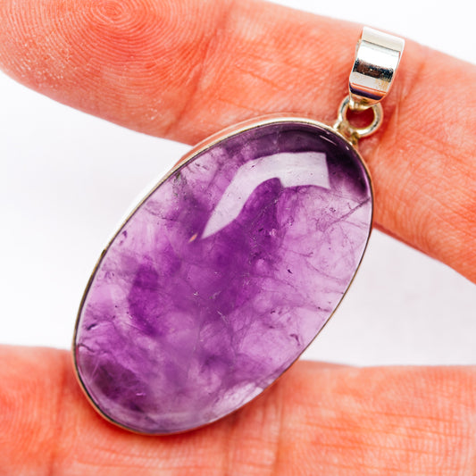 Premium African Amethyst Pendant 2" (.925 Sterling Silver)