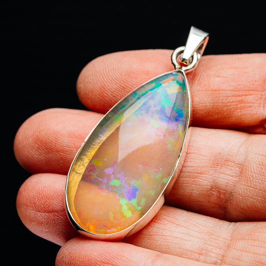 38.15ct Ethiopian Water Opal Pendant 2" (.925 Sterling Silver)