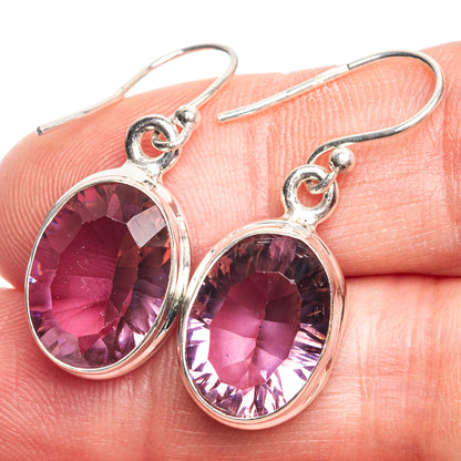 Faceted Color Change Alexandrite (Lab.) Earrings 1 1/4" (925 Sterling Silver) E432598