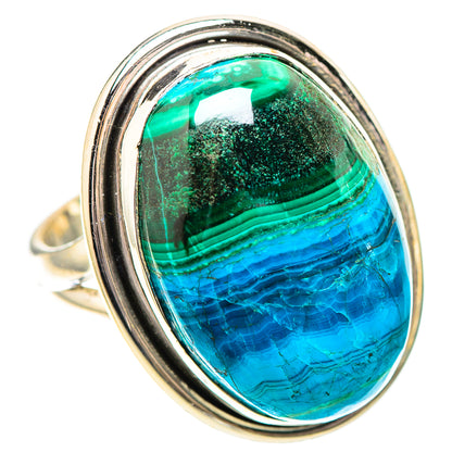 Malachite In Chrysocolla Ring Size 6.75 (925 Sterling Silver) RING139143