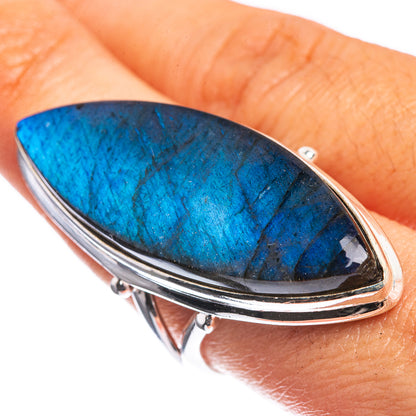 Huge Labradorite 925 Sterling Silver Ring Size 9.5