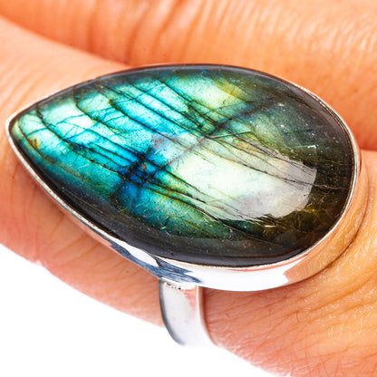 Labradorite Ring Size 8.75 (925 Sterling Silver) R4546