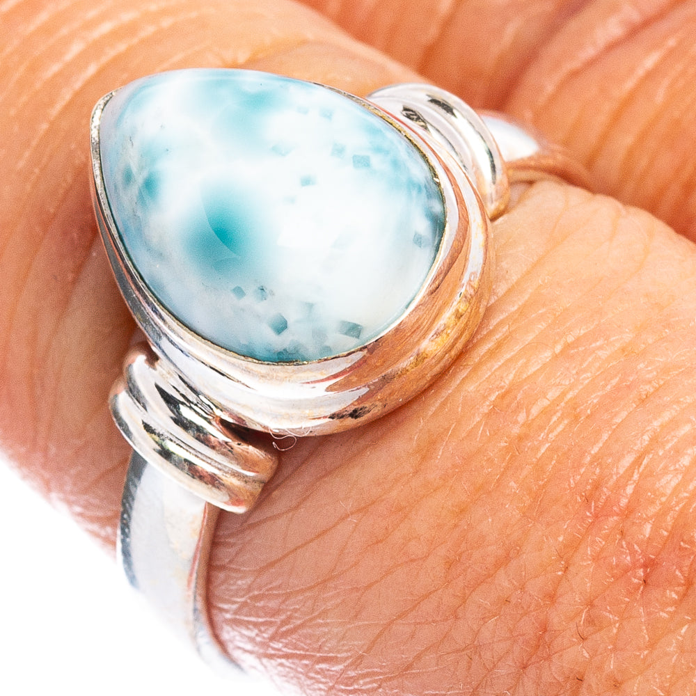 Rare Larimar Ring Size 8 (.925 Sterling Silver)