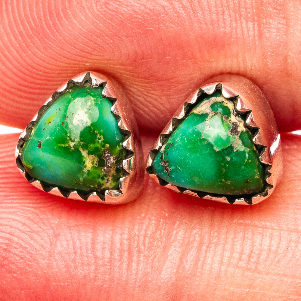 Sonoran Gold Turquoise Earrings 1/4" (.925 Sterling Silver)