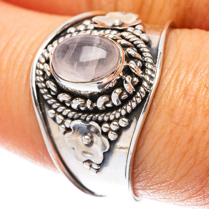Rose Quartz 925 Sterling Silver Ring Size 7.75 (925 Sterling Silver) R5433