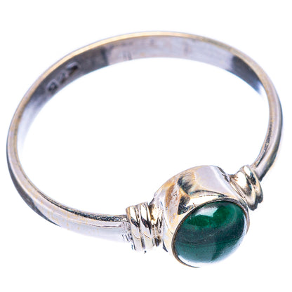 Malachite Dainty Ring Size 8.25 (925 Sterling Silver) R5746