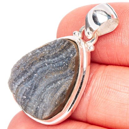 Desert Rose Druzy Pendant 1 3/8" (.925 Sterling Silver)