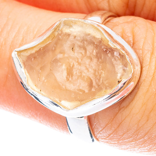 Natural Libyan Desert Glass  Ring Size 6.75 (925 Sterling Silver) R4874