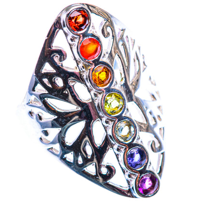 Rainbow Chakra Ring Size 9 (925 Sterling Silver) RING140132