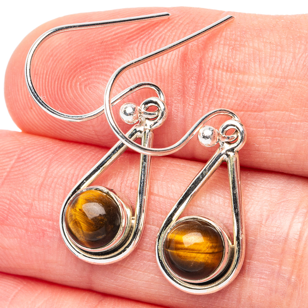 Tiger Eye Earrings 1 1/4" (925 Sterling Silver) E2951