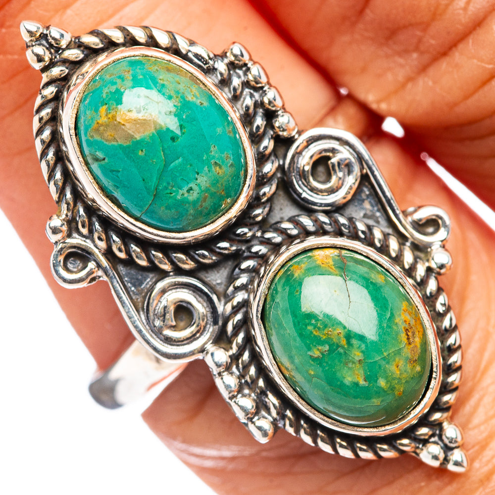 Mohave Turquoise Ring Size 8 Adjustable (.925 Sterling Silver)