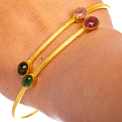 Tourmaline Cuff Bracelet 7 To 8" (925 Sterling Silver) BR90338