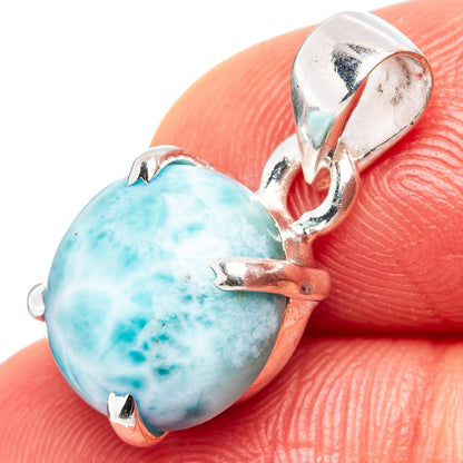 Larimar Dainty Pendant 3/4" (.925 Sterling Silver)