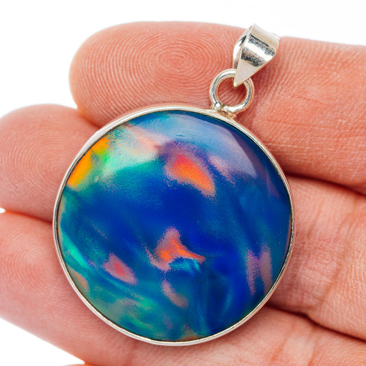 Aurora Opal Pendant 1 5/8" (.925 Sterling Silver)