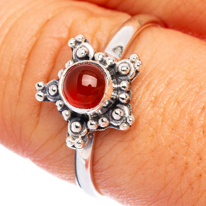 Carnelian Dainty Ring Size 8.75 (925 Sterling Silver) R145689