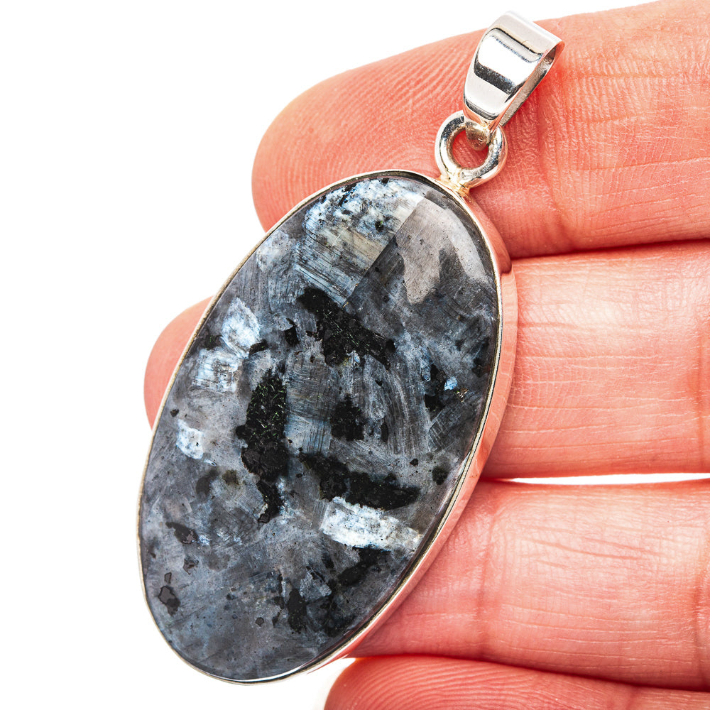 Larvikite Pendant 2" (.925 Sterling Silver)