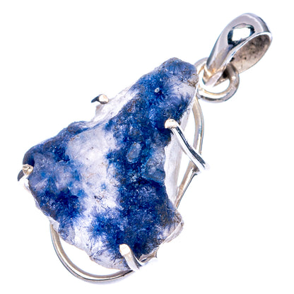 Raw Dumortierite Pendant 1 1/4" (.925 Sterling Silver)