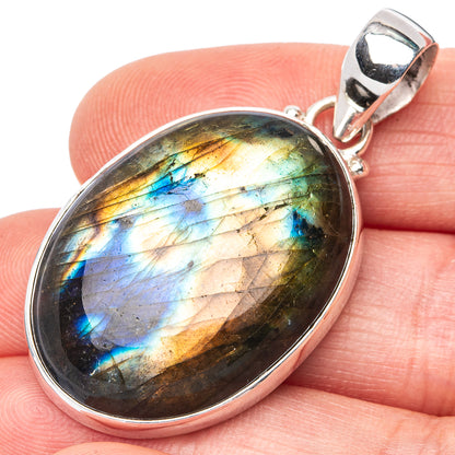 Labradorite Pendant 1 3/4" (925 Sterling Silver) P43149