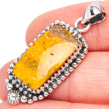 Bumble Bee Jasper Pendant 1 1/2" (925 Sterling Silver) P41989