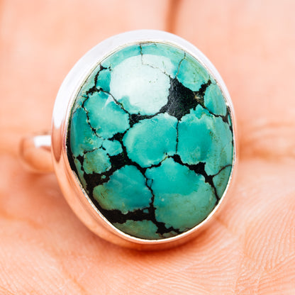 Premium Tibetan Turquoise Ring Size 6 (.925 Sterling Silver)