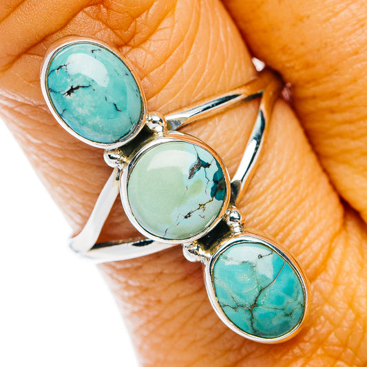 Spiderweb Turquoise Ring Size 9.5 (.925 Sterling Silver)