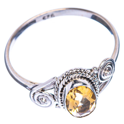 Faceted Citrine Dainty Ring Size 6.75 (925 Sterling Silver) R1150