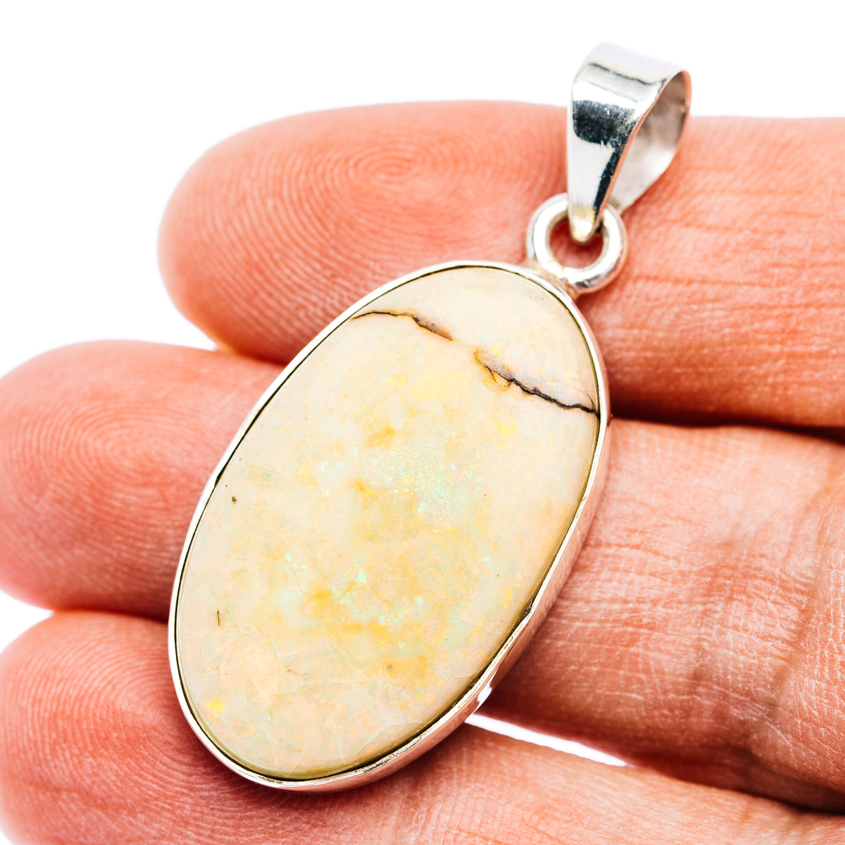 Monarch Opal Pendant 1 3/4" (.925 Sterling Silver)