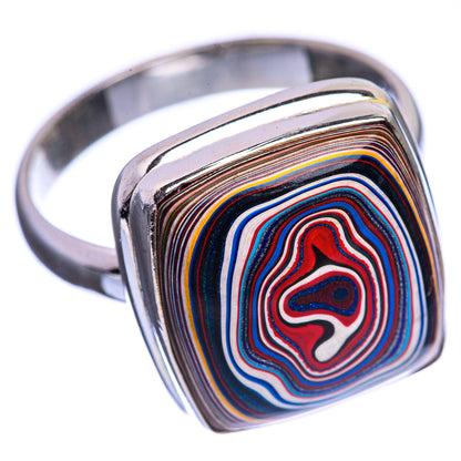 Rainbow Calsilica 925 Sterling Silver Ring Size 9.75
