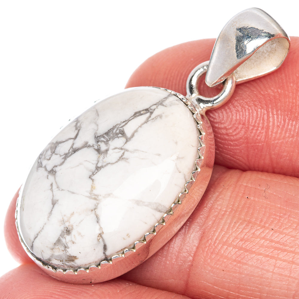 Howlite Pendant 1 3/8" (925 Sterling Silver) P40789