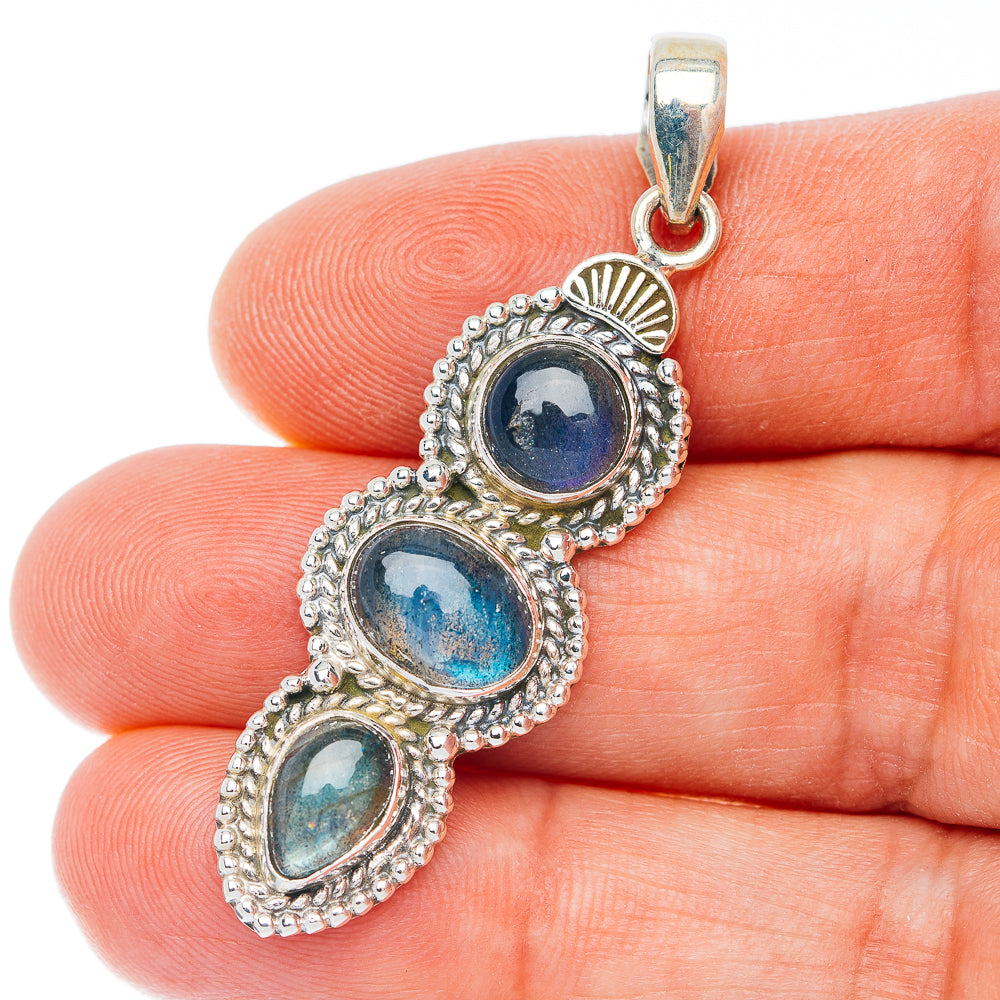 Labradorite Pendant 2" (.925 Sterling Silver)