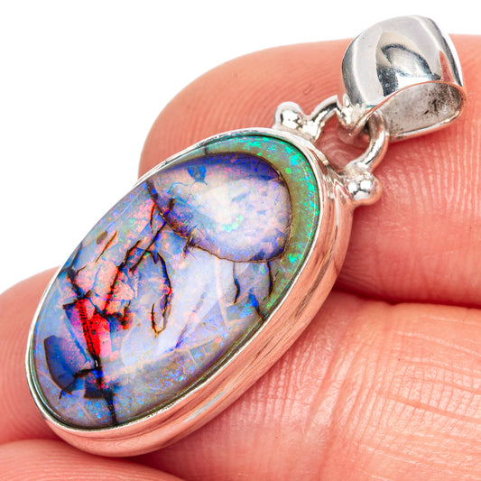 Rare Sterling Opal Pendant 1 1/4" (925 Sterling Silver) P41655