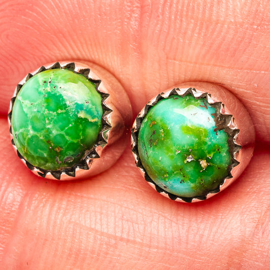 Sonoran Gold Turquoise Earrings 3/8" (.925 Sterling Silver)