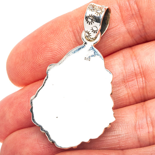 Exclusive Southwestern Style Hubei Turquoise Pendant 1 3/4" (.925 Sterling Silver)
