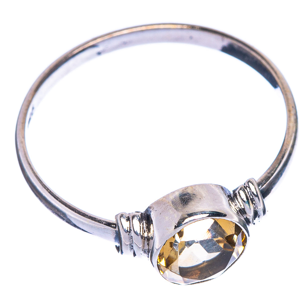 Faceted Citrine Dainty Ring Size 7 (925 Sterling Silver) R1220