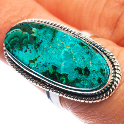 Large Malachite In Chrysocolla Ring Size 6 (925 Sterling Silver) R144160