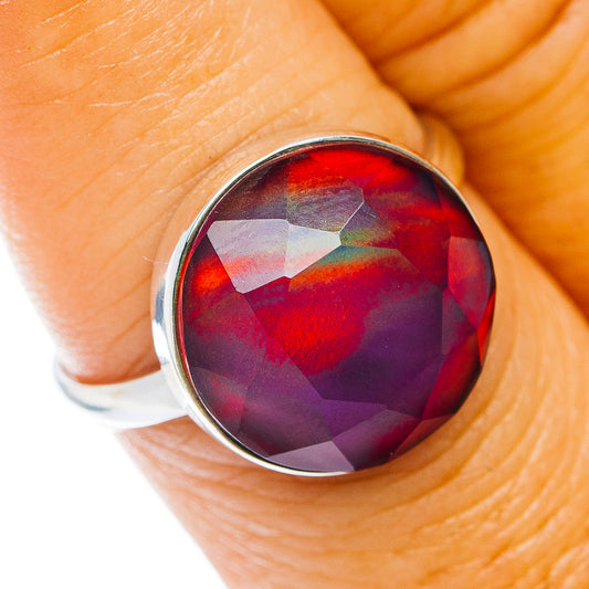 Aurora Opal Ring Size 8.5 (.925 Sterling Silver)