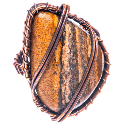 Picture Jasper Ring Size 7.5 (Oxidized Copper)