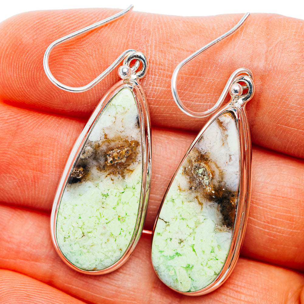 Premium Lemon Chrysoprase Earrings 1 3/4" (.925 Sterling Silver)