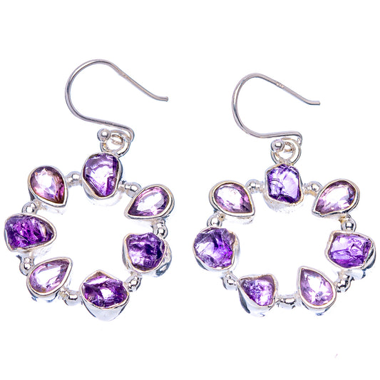Premium Faceted Amethyst Earrings 1 1/2" (925 Sterling Silver) E1816