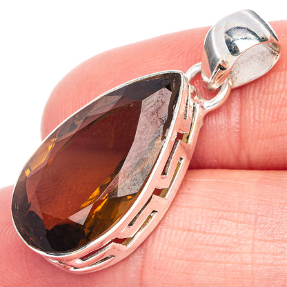 Mandarin Citrine Pendant 1 1/4" (925 Sterling Silver) P40615