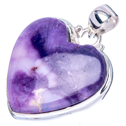Rare Tiffany Stone Heart Pendant 1 3/8" (925 Sterling Silver) P42465