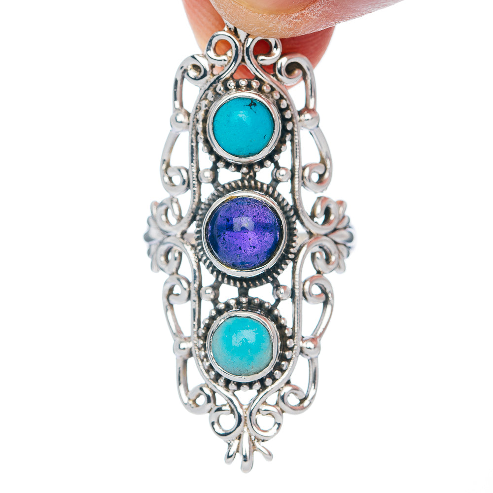 Premium Iolite, Sleeping Beauty Turquoise Ring (.925 Sterling Silver)